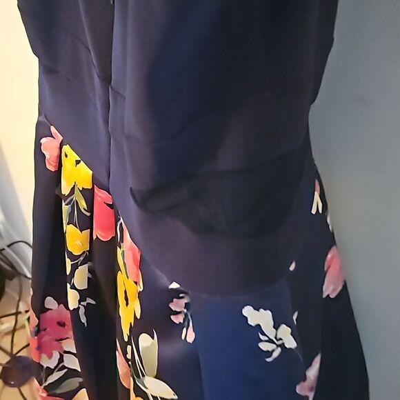 XSCAPE Women's Floral SideMesh Cutout Tutu Mini Dress 12 Navy Blue, Pink - Picture 5 of 16